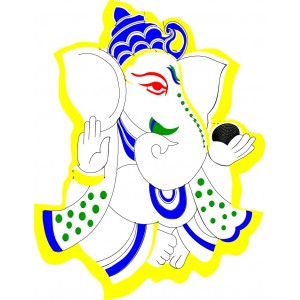 300x300 Lord Ganesh Embroidery Free Clipart 3