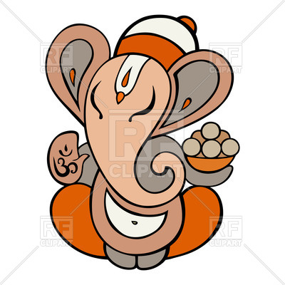400x400 Cartoon Hindu Ganesha Royalty Free Vector Clip Art Image