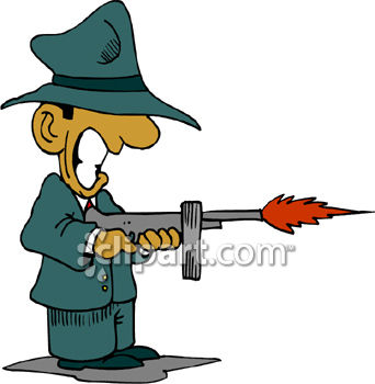 342x350 Crazy Mobster With A Machine Gun