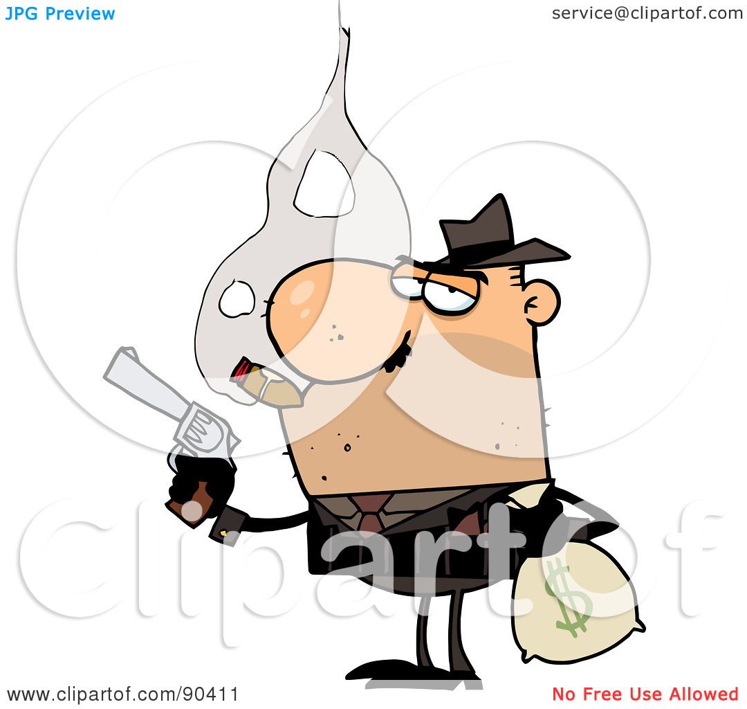 1080x1024 Royalty Free (Rf) Clipart Illustration Of Mobster Smoking