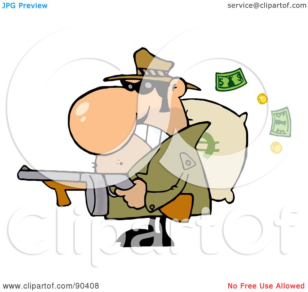 1080x1024 Royalty Free (Rf) Clipart Illustration Of A Tough Mobster Holding