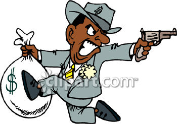 350x246 Royalty Free Clip Art Image Mobster Bank Robber Running Away