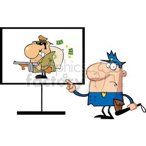 300x300 Royalty Free Police Officer Of The Dashboard Shows Gangster Man