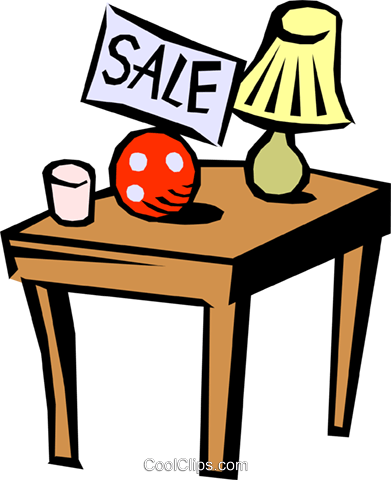 391x480 Garage Sale Royalty Free Vector Clip Art Illustration Hous0695