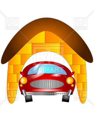 325x400 Car In Garage Royalty Free Vector Clip Art Image