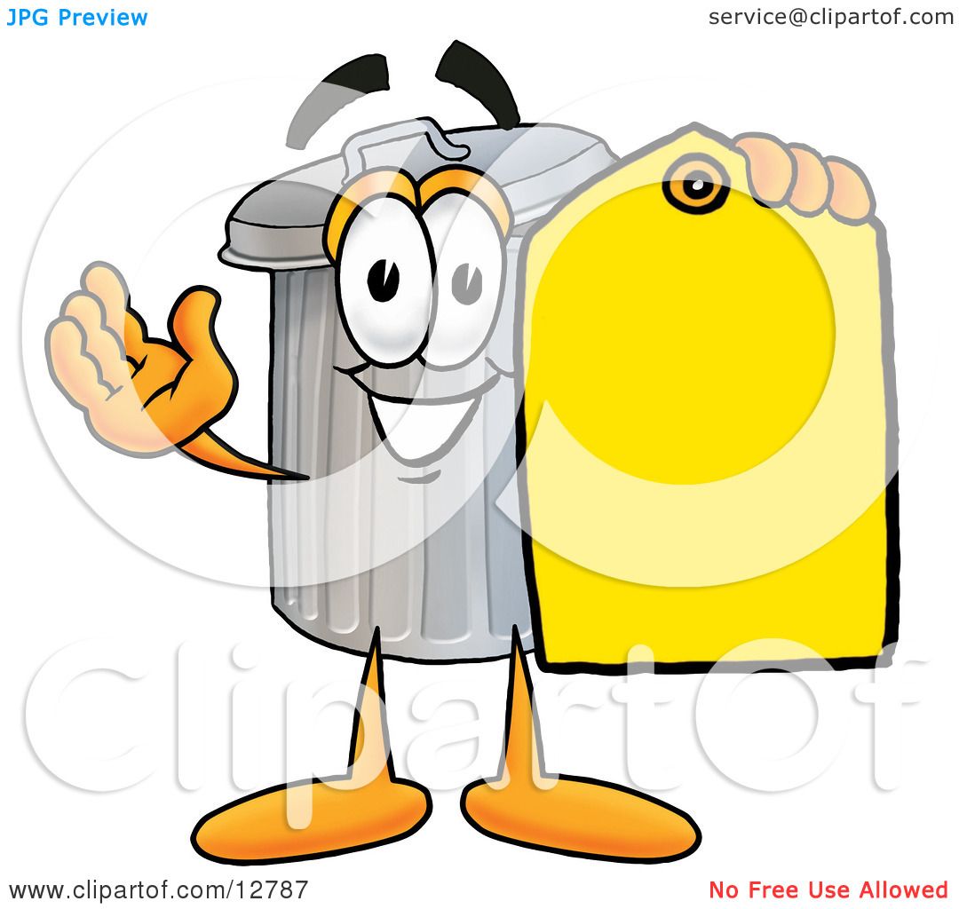 1080x1024 Clipart Picture Of A Garbage Can Mascot Cartoon Character Holding