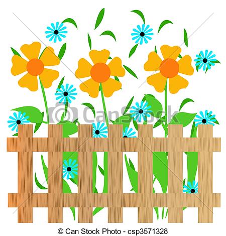 450x470 Flower Garden Clip Art Free Garden Fence Illustration Stock
