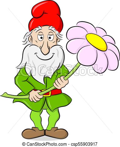 384x470 Vector Illustration Of A Cartoon Garden Gnome Holding A Vector