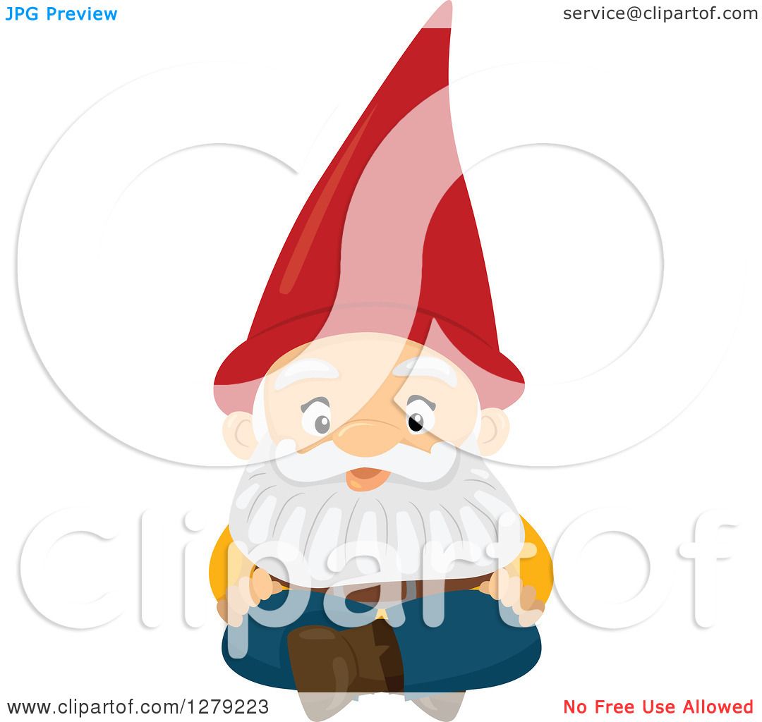 1080x1024 Clipart Of A Fantasy Sitting Male Garden Gnome
