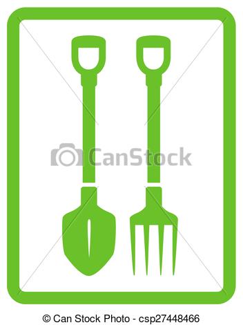 352x470 Green Isolated Garden Landscaping Tools Icon On Frame Clip Art