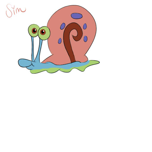 512x512 Gary The Snail Doodle By Simbakovukiara
