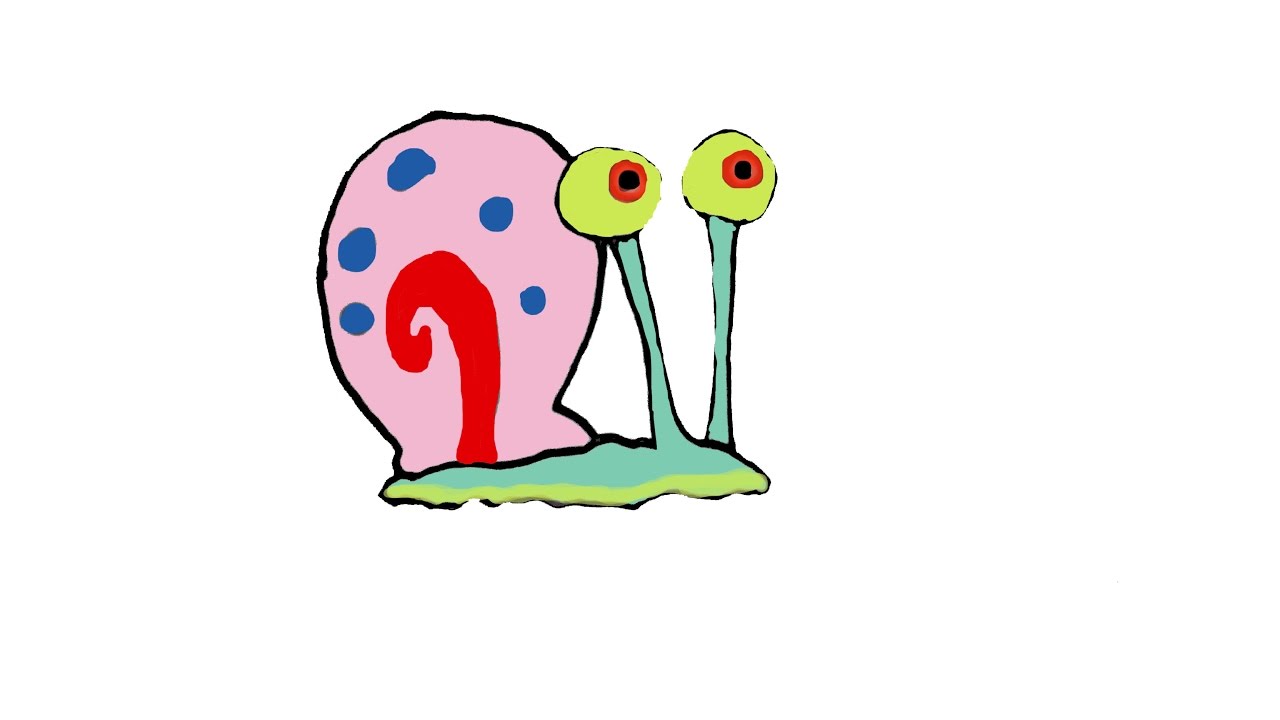 1280x720 How To Draw Gary The Snail (Spongebob Squarepants)