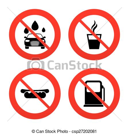 450x470 Petrol Gas Station Services Icons. Car Wash. No, Ban