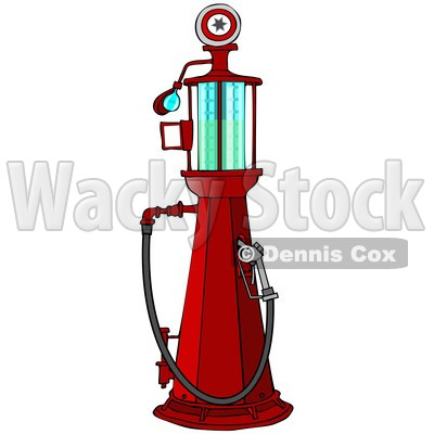 400x400 Clipart Of A Red Old Fashioned Gas Pump