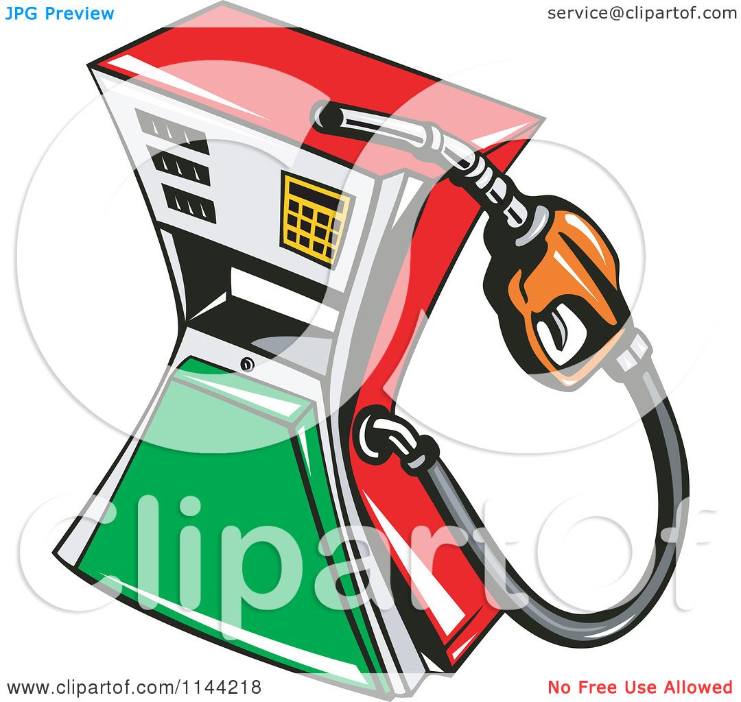 1080x1024 Clipart Of A Retro Gas Station Pump 1