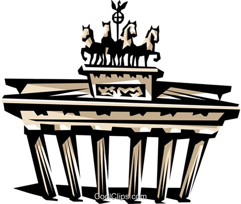 480x407 Brandenburg Gate Royalty Free Vector Clip Art Illustration