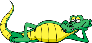 299x141 Alligator Relaxing Clip Art