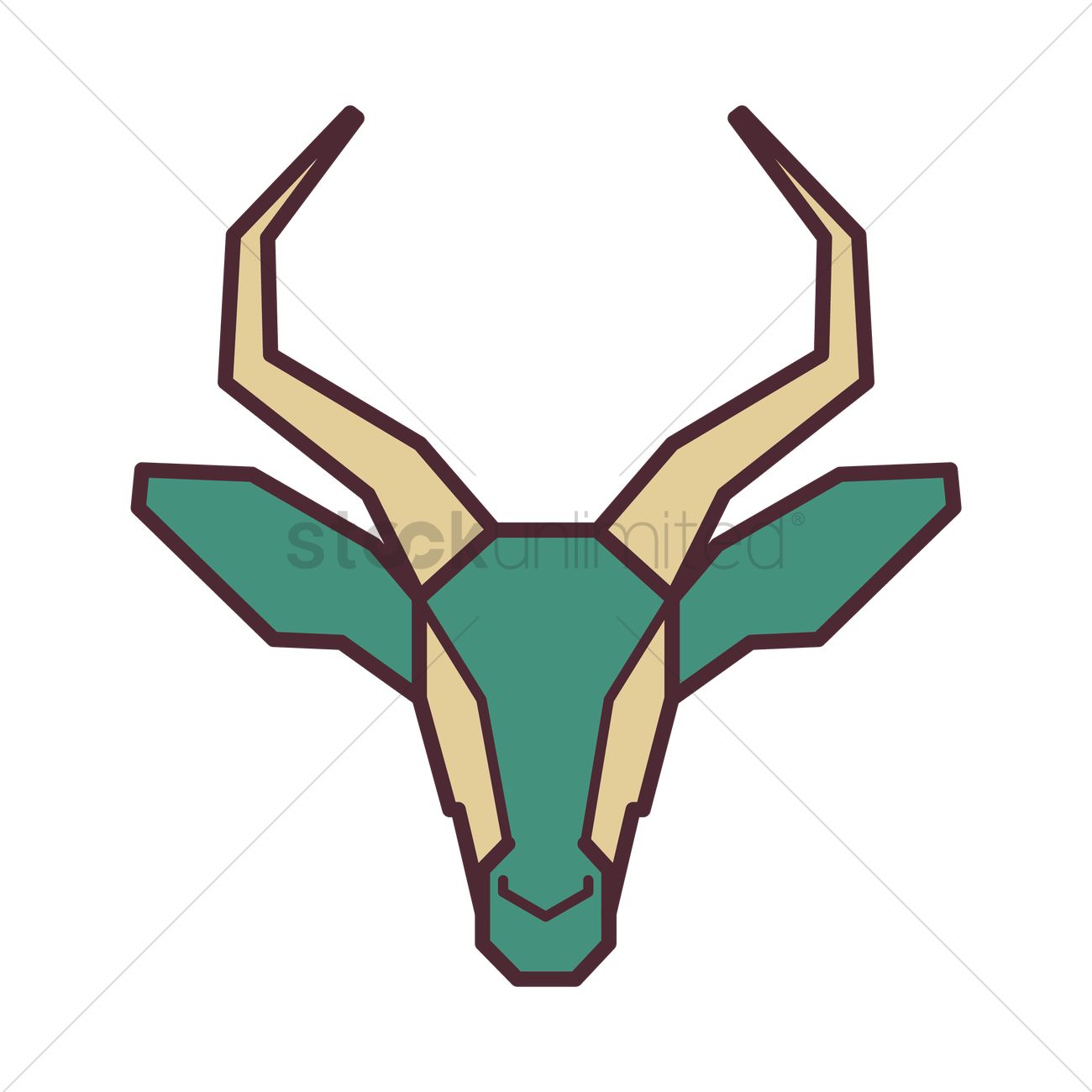 1300x1300 Gazelle Head Vector Image