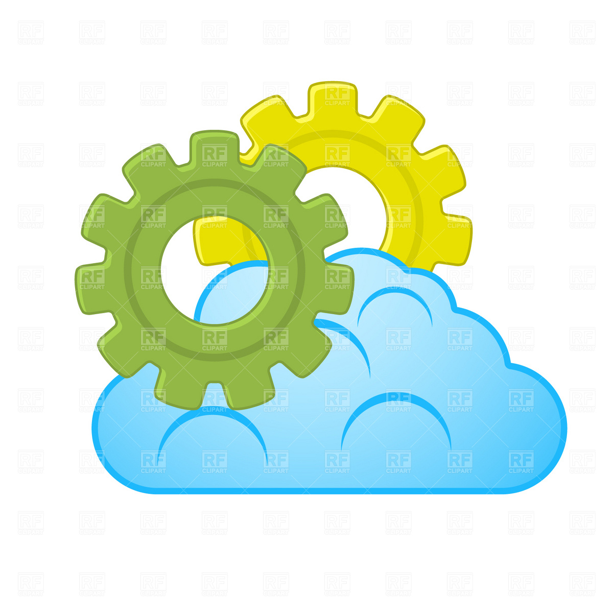 1200x1200 Cloud And Gear Royalty Free Vector Clip Art Image