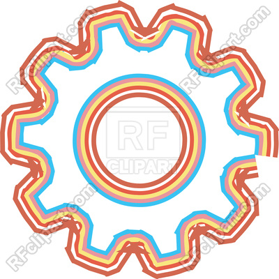 400x400 Color Rough Stripes Illustration Of Gear Royalty Free Vector Clip