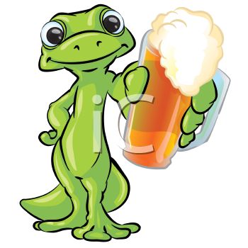 350x350 Royalty Free Clip Art Image Hawaiian Gecko Lizard Holding A Beer