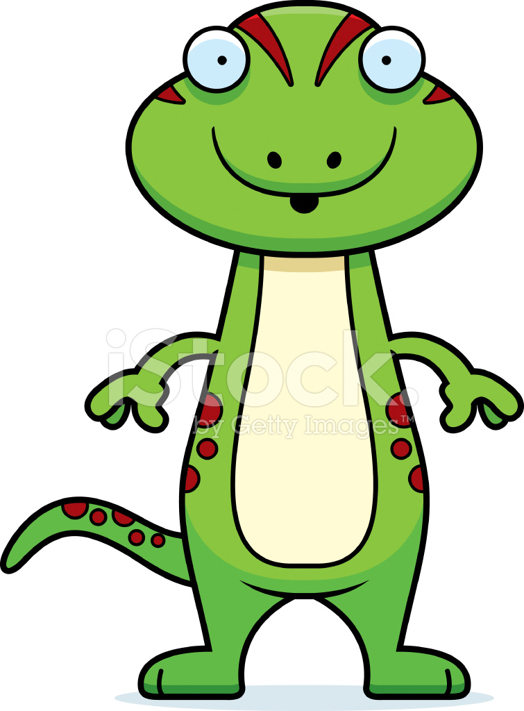 755x1024 Surprised Cartoon Gecko Stock Vector