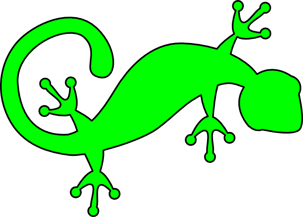 600x429 Bright Green Gecko Clip Art