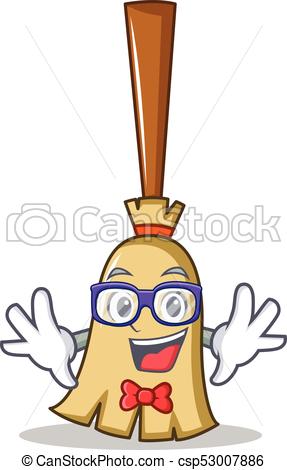 287x470 Geek Broom Character Cartoon Style Vector Illustration Vector