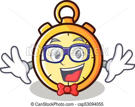 450x356 Geek Chronometer Character Cartoon Style Vector Illustration