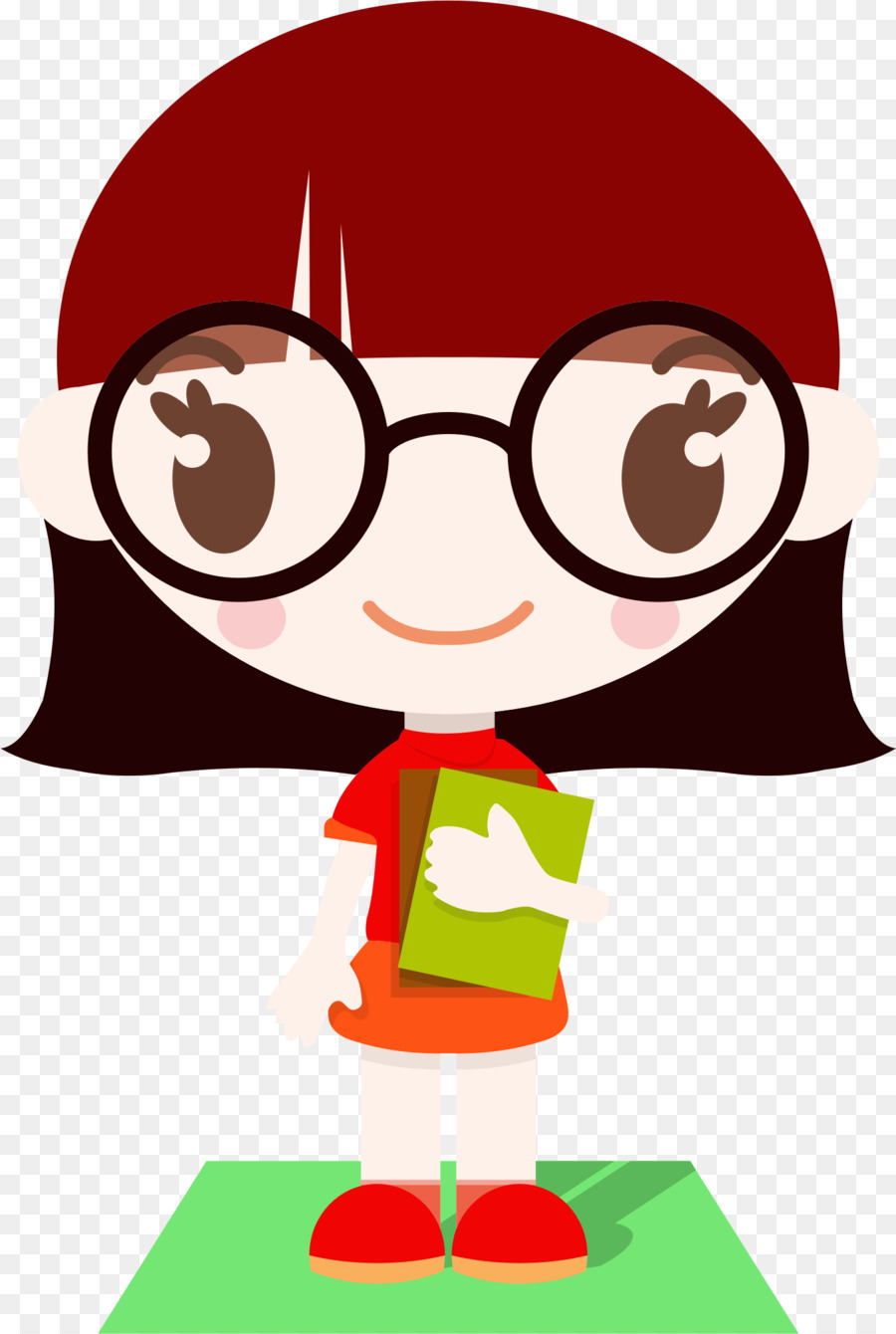 900x1340 Girl Nerd Cartoon Clip Art