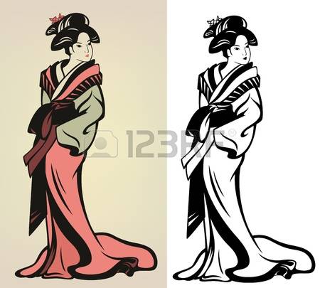 450x405 Geisha Girl Clipart