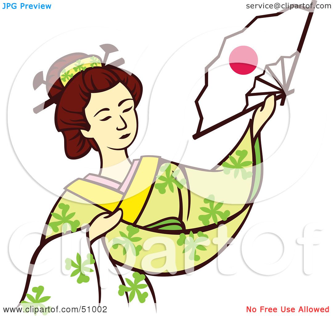 1080x1024 Royalty Free (Rf) Clipart Illustration Of A Pretty Geisha Woman