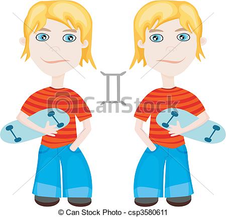 450x433 Vector Illustration Of A Gemini Vector Clip Art