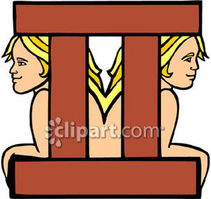 300x283 Bold Red Gemini Symbol With Twins