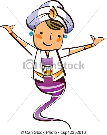 373x470 Close Up Of Genie Smiling Vector Clip Art