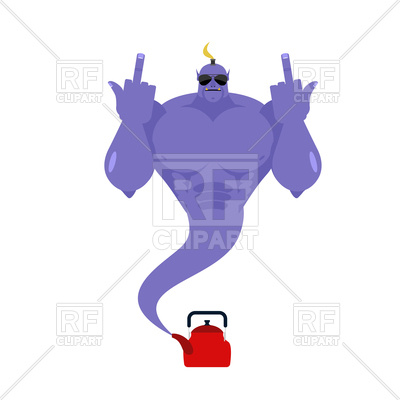 400x400 Genie Bully From Red Kettle Royalty Free Vector Clip Art Image
