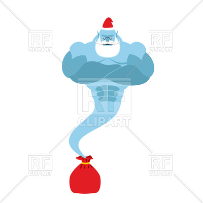 400x400 Genie Is Out Of Santa Claus Bag Royalty Free Vector Clip Art Image