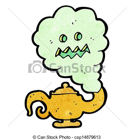 449x470 Cartoon Genie In Lamp Vector Clip Art