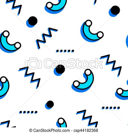 450x470 Seamless Pattern In Memphis Style With Colorful Geometric Clip