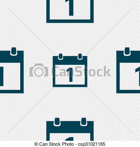 450x470 Calendar Sign Icon. 1 Day Month Symbol. Date Button . Clip Art