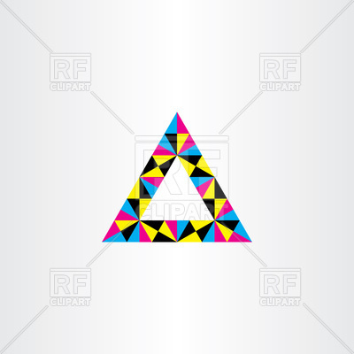 400x400 Geometric Colorful Triangle Frame Royalty Free Vector Clip Art