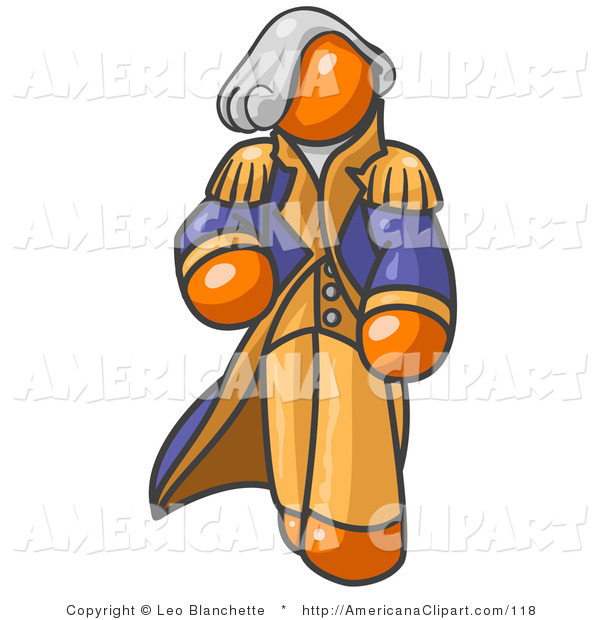 600x620 Americana Clip Art Of An Orange George Washington Walking By Leo