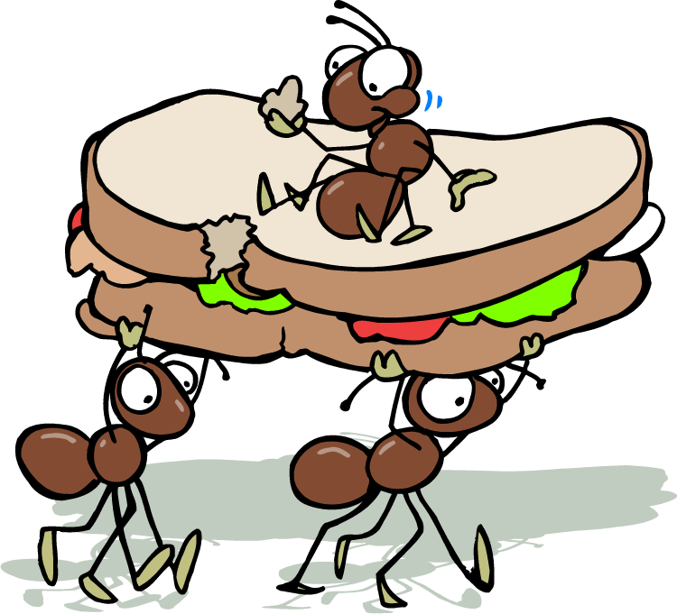 750x681 Cartoon Ants Picnic
