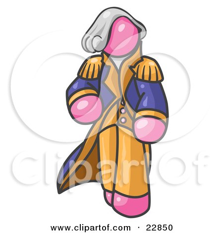 450x470 Clipart Illustration Of A Purple George Washington Character By