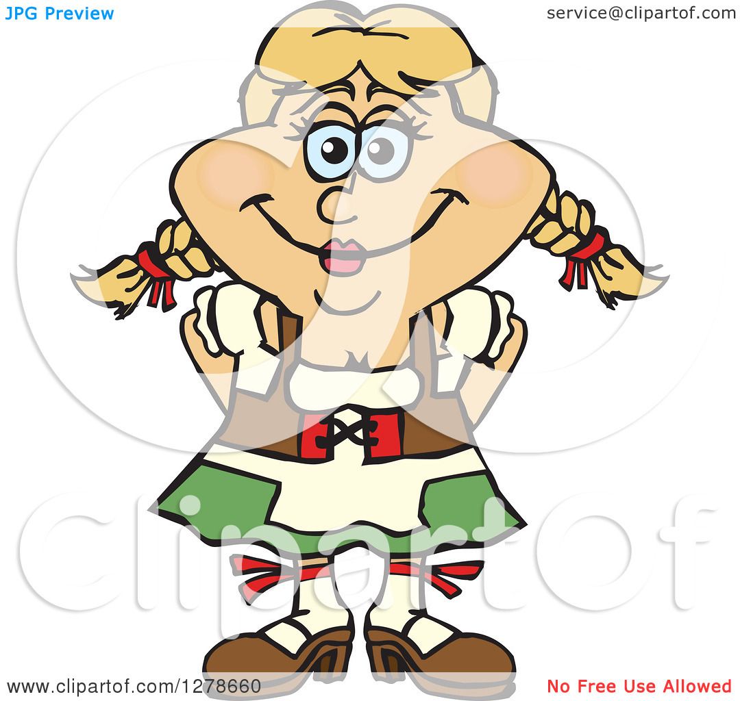 1080x1024 Clipart Of A Happy German Oktoberfest Woman