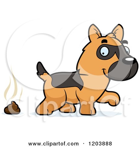 450x470 Cartoon Of A Cute German Shepherd Puppy And A Pile Of Poop