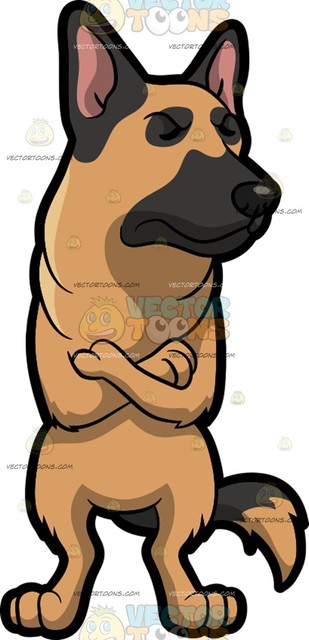 309x640 A Disappointed German Shepherd Cartoon Clipart Vector Toons