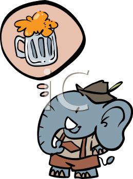 259x350 German Elephant Daydreaming About Beer