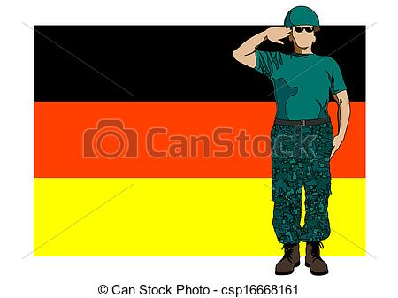 450x337 German Flag And Soldier. Vector Drawing Of A Soldier In Clip