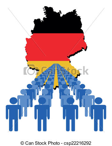 360x470 Lines Of People With Germany Map Flag Vector Illustration Eps